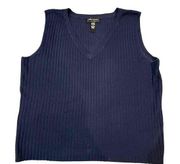 Cable & Gauge Sleeveless V-Neck Ribbed Sweater Vest Size Plus Size 2X