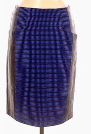 Nanette Lepore  leather and wool pencil skirt