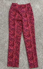 Women’s Size 0P  Straight Slim Ikat Paisley Pants