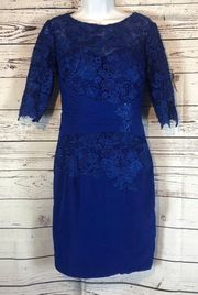 NWT Love Myth evening lace & ruched dress & coat blue size small
