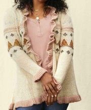 NWT Matilda Jane Jacie Knit Winter Ruffled Cardigan Size Small