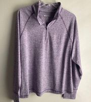 Ideology Purple Quarter Zip Long Sleeve Running Shirt XXL with Thumb Holes