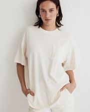 Garment-Dyed Oversized Pocket Tee Shirt Top Size Small