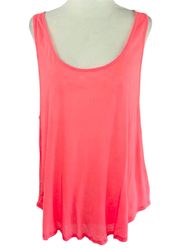 New  Lightweight Knit Scoop Neck Tank Top Neon Pink Size Small