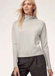 Wilfred Aritzia Cyprie Turtleneck Soft Merino Wool Sweater Grey XXS Pullover