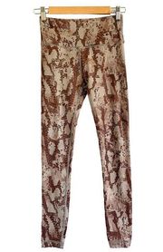 Vimmia Snakeskin Printed Leggings in Brown Tan Size XS