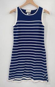 Sail to Sable Striped Knit Dress Womens Sz XS Blue White Sleeveless Beach Preppy