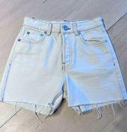 ZARA TAN DENIM JEAN SHORTS HIGH RISE WOMENS SIZE 2