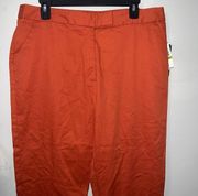 NWT Land’ N Sea Orange Paprika Chino Women Pants sz 14