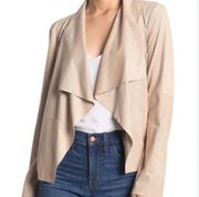 Bagatelle Sand Faux Suede Drape Front Jacket Size Large