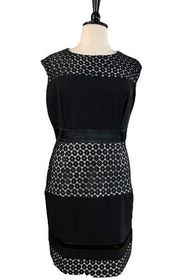 Sheath Dress Black Eyelet Lace Sleeveless Women’s Size 14 Plus