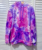 Pink and purple tie dye hoodie