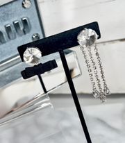 Swarovski Crystal & Bow Mis-Matched Clip-On Earrings