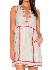 Dress Embroidered Striped Boho sz XS.