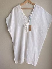 White Swim Tassel Tie Coverup NWT