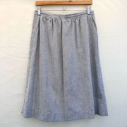 Evan Picone Women's Knitted A-Line Stripe Knee-length Blue & White Skirt Size 14