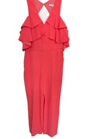 TRINA TURK ORANGE/CORAL NEON ONE PIECE JUMPSUIT ROMPER SIZE 8 MEDIUM