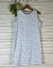 Vintage 90’s White Cotton Blue Floral Dress