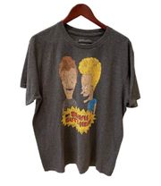 Old Navy Retro Beavis & Butthead Graphic TShirt MTV Cartoon Y2K Gray