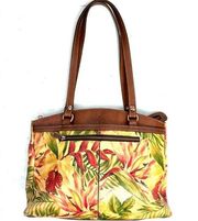 Patricia Nash Tropical Floral Colorful Tote Purse Shoulder Bag