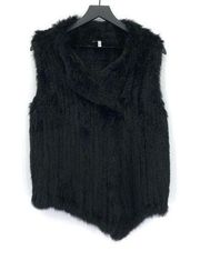 JOIE Andoni Rabbit Fur Vest Black S