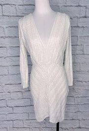 Bariano loved and lost mini dress white sequin new size medium