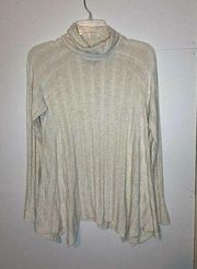 B Collection by Bobeau Womens Cozy Turtleneck Top Cream Sz XS Thick Ribbing EUC