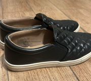 Black Leather Slip On Shoes