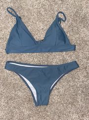 blue triangle bikini set