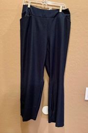 INVESTMENTS Women's Navy Blue Pull On Ankle Dress Pants 18W