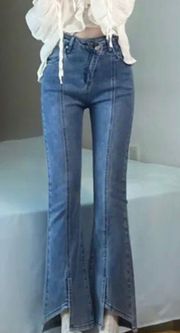 Casual Light Flared Blue Jeans