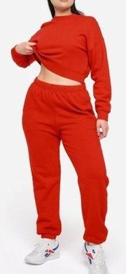 NEW MATE the Label Organic Red Fleece Relaxed Pocket Sweatpants - 3X