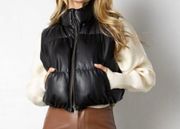 Leather Puffer Vest