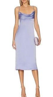 NWT WEWOREWHAT Cowl Satin Charmeuse MIDI Dress