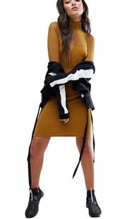 Puma orange bodycon mesh dress XXS