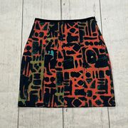 Silence and noise orange and black patterned short skirt