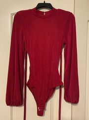 Long Sleeve Red Bodysuit