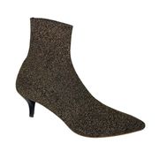 Loeffler Randall Kassidy Black Gold Knit Ankle Bootie