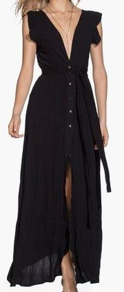 NWOT Maaji urtle-iffic Plunge Cover-Up Maxi Dress black