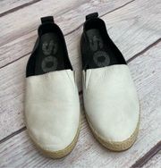 Ella Slip On Shoe Black and White Espadrille Flat Size 10