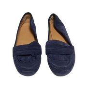 Kenneth Cole Reaction Bare-ing Mocassin Loafer Flats Navy Size 7M Suede