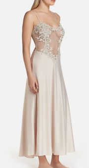 Champagne Showstopper Metallic Lace Long Gown