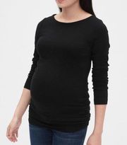 Motherhood Maternity Pregnancy Long Sleeve ShirtTop Black Small