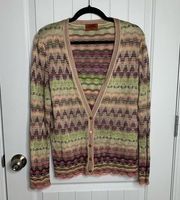 Missoni wool blend zig zag chevron sweater cardigan size XL