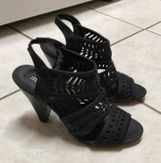 New Maurice’s Black ChopOut Open Toe Heel 6