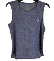 HEAD women's medium muscle tank medieval blue Heather NWT dry motion NWT