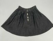 Lucca‎ Couture Mini Skirt Snaps Flared A-Line Gathered Pockets Short Size 2