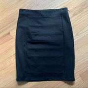 WHBM Black Striped Stretch Pencil Skirt Size 8