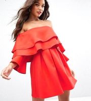 Long Sleeve Ruffle Off Shoulder Mini Dress