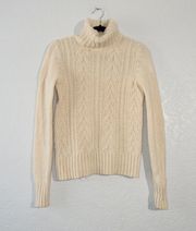 Far Away From Close x  Cream Turtleneck Wool Blend Sweater Small